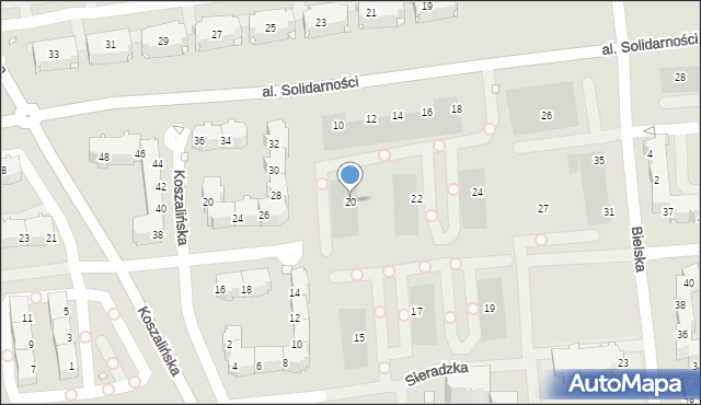 Opole, Aleja Solidarności, 20, mapa Opola