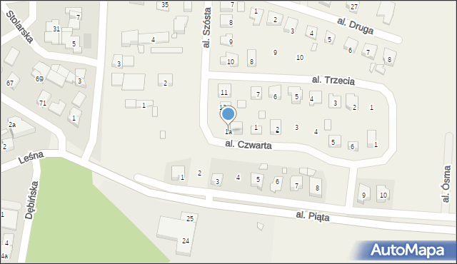 Osiniec, Aleja Czwarta, 1a, mapa Osiniec