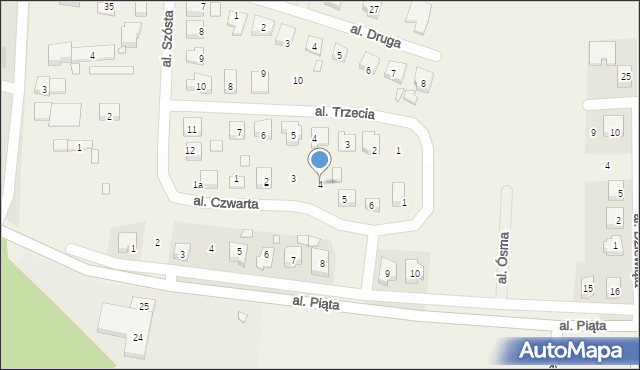 Osiniec, Aleja Czwarta, 4, mapa Osiniec