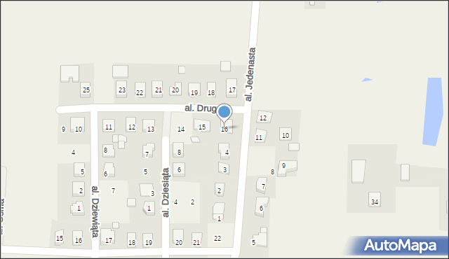 Osiniec, Aleja Druga, 16, mapa Osiniec