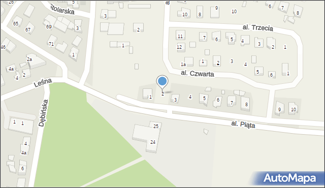 Osiniec, Aleja Piąta, 2, mapa Osiniec