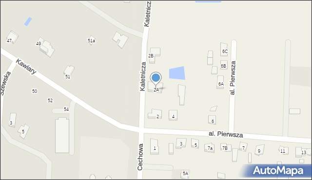 Osiniec, Aleja Pierwsza, 2A, mapa Osiniec