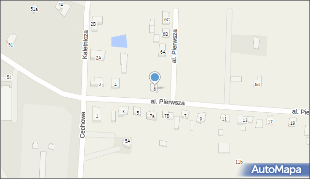 Osiniec, Aleja Pierwsza, 6, mapa Osiniec