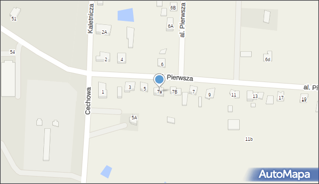 Osiniec, Aleja Pierwsza, 7a, mapa Osiniec