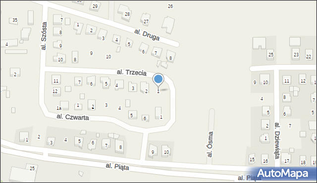 Osiniec, Aleja Trzecia, 1, mapa Osiniec