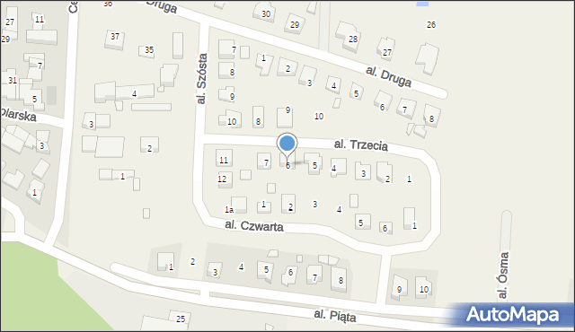 Osiniec, Aleja Trzecia, 6, mapa Osiniec