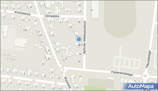 Ostrów Wielkopolski, Aleja Powstańców Wielkopolskich, 56, mapa Ostrów Wielkopolski