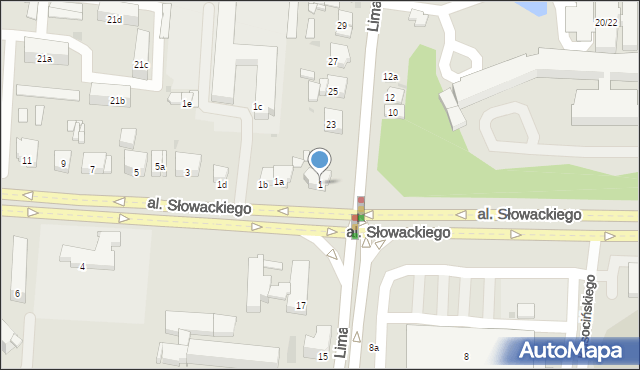 Ostrów Wielkopolski, Aleja Słowackiego Juliusza, 1, mapa Ostrów Wielkopolski