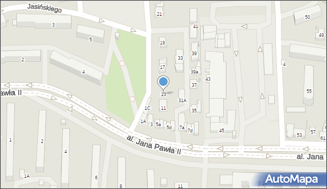Ostrowiec Świętokrzyski, Aleja Jana Pawła II, 13, mapa Ostrowiec Świętokrzyski