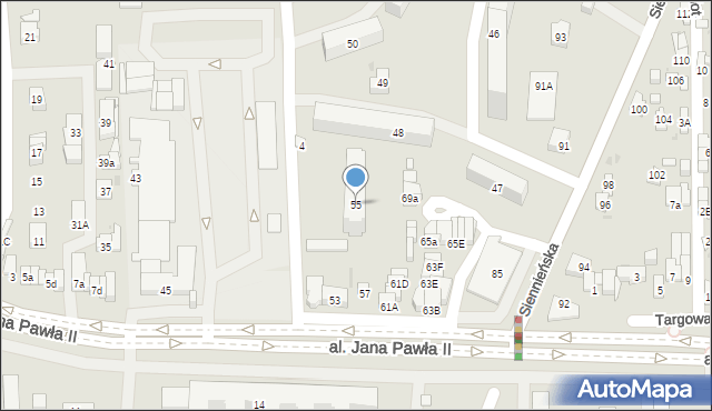 Ostrowiec Świętokrzyski, Aleja Jana Pawła II, 55, mapa Ostrowiec Świętokrzyski