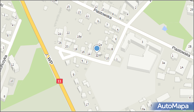 Ostrzeszów, Altera Franciszka, gen., 12, mapa Ostrzeszów