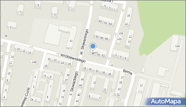 Oświęcim, Aleja Słowackiego Juliusza, 48, mapa Oświęcimia