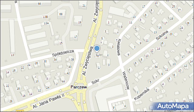 Parczew, Aleja Zwycięstwa, 7A, mapa Parczew