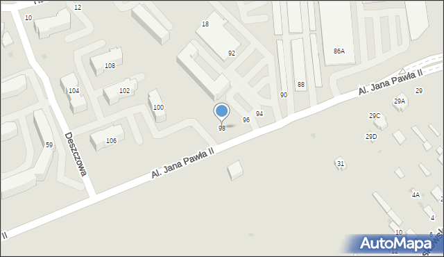 Parczew, Aleje Jana Pawła II, 98, mapa Parczew