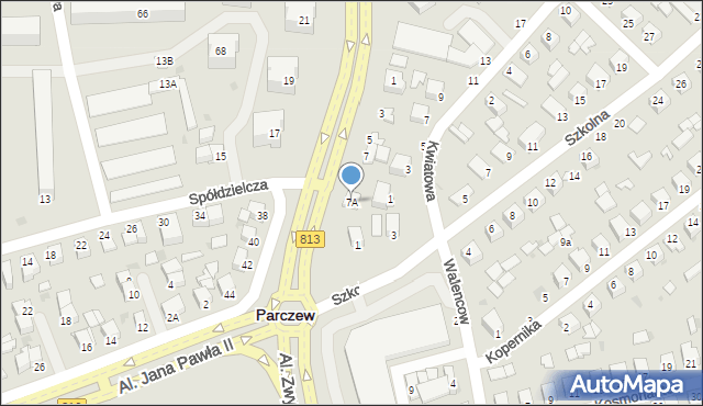 Parczew, Aleje Zwycięstwa, 7A, mapa Parczew