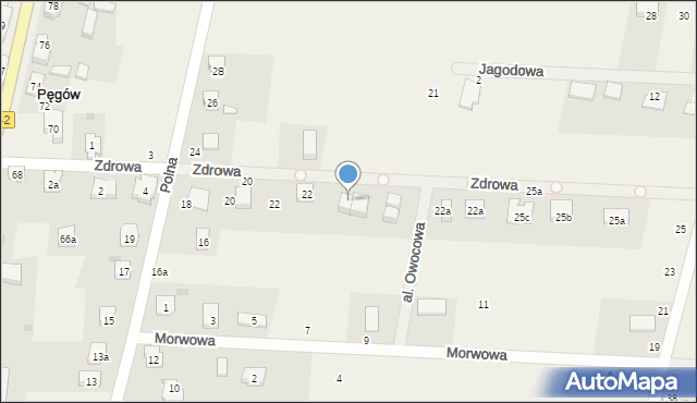 Pęgów, Aleja Owocowa, 15, mapa Pęgów