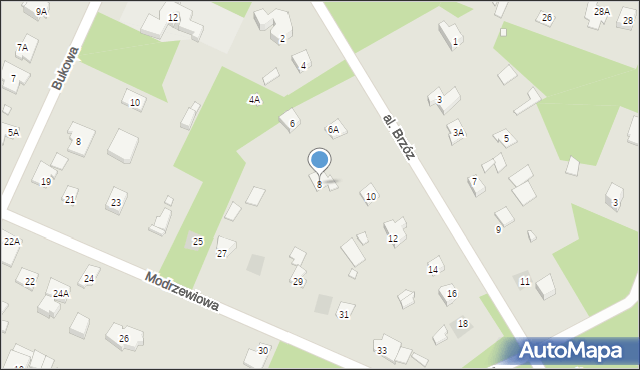 Piaseczno, Aleja Brzóz, 8, mapa Piaseczno