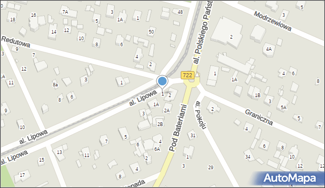 Piaseczno, Aleja Lipowa, 1, mapa Piaseczno