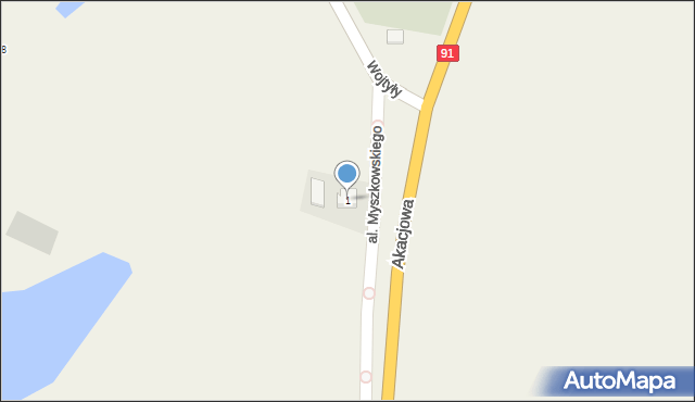 Piaseczno, Aleja Myszkowskiego, ks., 1, mapa Piaseczno