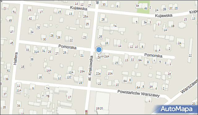 Piastów, Aleja Krakowska, 24, mapa Piastów