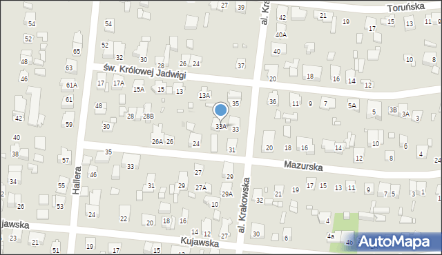 Piastów, Aleja Krakowska, 33A, mapa Piastów
