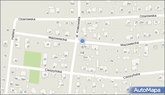 Piastów, Aleja Krakowska, 52, mapa Piastów
