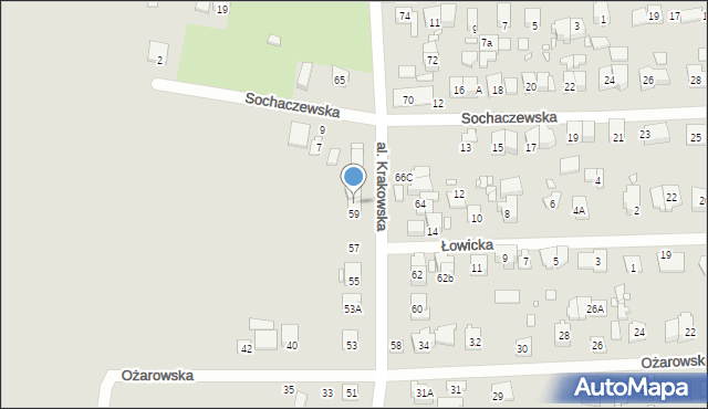 Piastów, Aleja Krakowska, 61, mapa Piastów