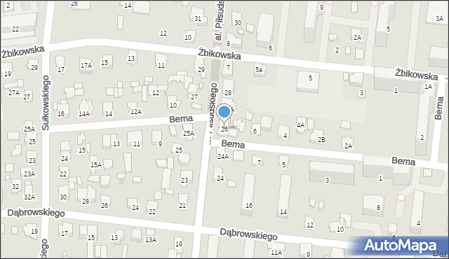 Piastów, Aleja Piłsudskiego Józefa, marsz., 26, mapa Piastów