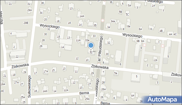 Piastów, Aleja Piłsudskiego Józefa, marsz., 31, mapa Piastów