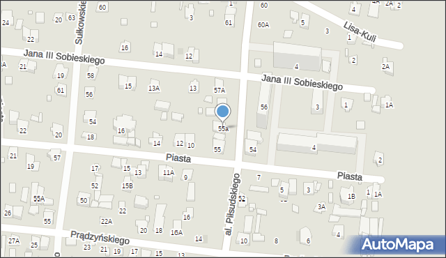 Piastów, Aleja Piłsudskiego Józefa, marsz., 55a, mapa Piastów