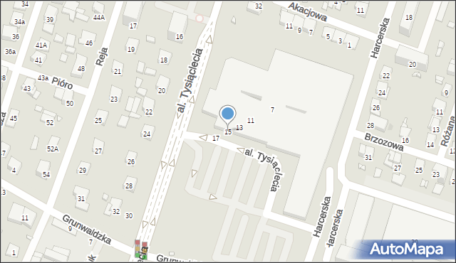 Piastów, Aleja Tysiąclecia, 15, mapa Piastów
