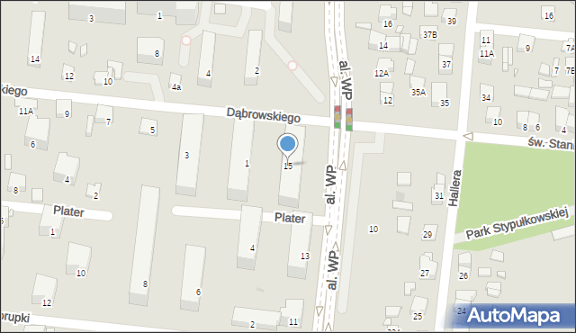 Piastów, Aleja Wojska Polskiego, 15, mapa Piastów