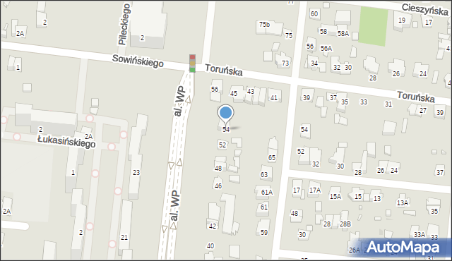 Piastów, Aleja Wojska Polskiego, 54, mapa Piastów