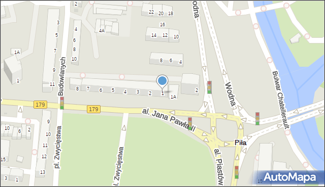 Piła, Aleja Jana Pawła II, 1, mapa Piły