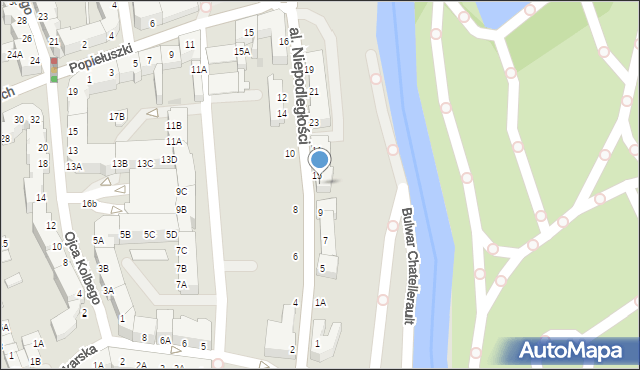 Piła, Aleja Niepodległości, 17, mapa Piły