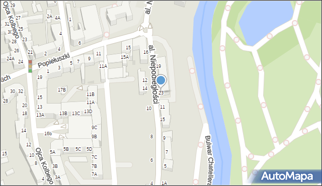 Piła, Aleja Niepodległości, 23, mapa Piły