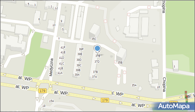 Piła, Aleja Wojska Polskiego, 37E, mapa Piły