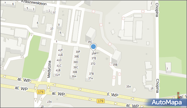 Piła, Aleja Wojska Polskiego, 37F, mapa Piły
