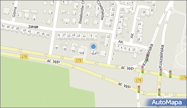 Piła, Aleja Wojska Polskiego, 51A, mapa Piły