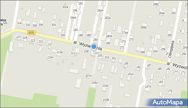 Pilawa, Aleja Wyzwolenia, 207, mapa Pilawa