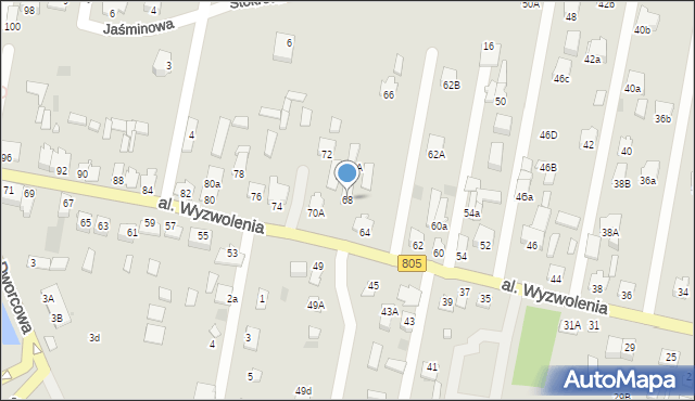Pilawa, Aleja Wyzwolenia, 68, mapa Pilawa