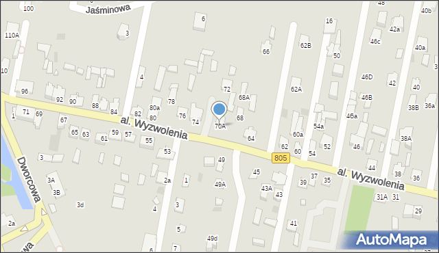 Pilawa, Aleja Wyzwolenia, 70A, mapa Pilawa