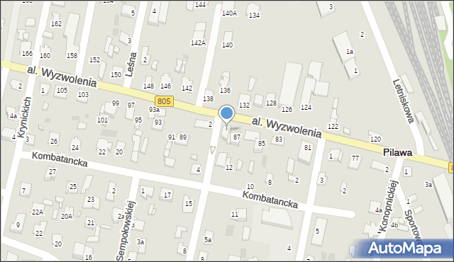 Pilawa, Aleja Wyzwolenia, 87A, mapa Pilawa