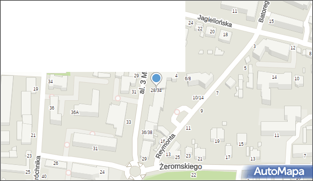 Piotrków Trybunalski, Aleja 3 Maja, 28/34, mapa Piotrków Trybunalski