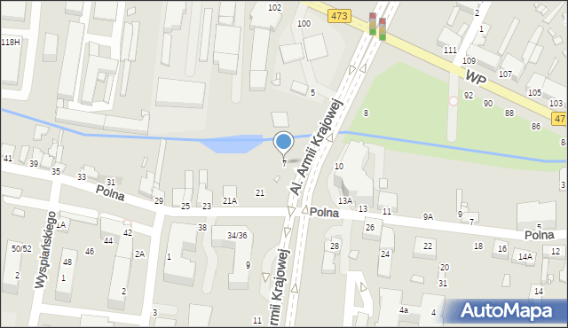 Piotrków Trybunalski, Aleja Armii Krajowej, 7, mapa Piotrków Trybunalski