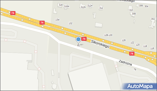 Piotrków Trybunalski, Aleja Sikorskiego Władysława, gen., 81, mapa Piotrków Trybunalski