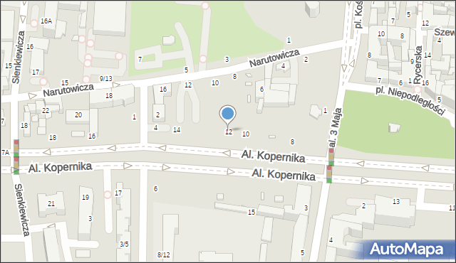 Piotrków Trybunalski, Aleje Kopernika Mikołaja, 12, mapa Piotrków Trybunalski
