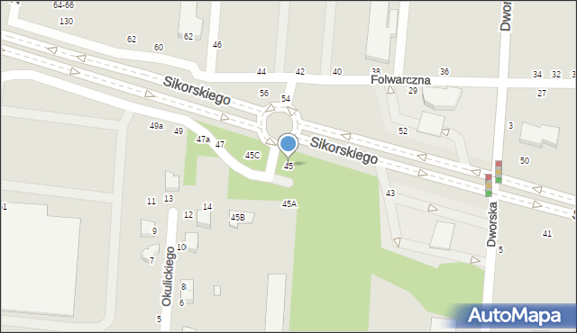 Piotrków Trybunalski, Aleje Sikorskiego Władysława, gen., 45, mapa Piotrków Trybunalski