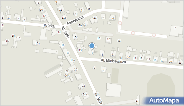 Pleszew, Aleje Mickiewicza Adama, 1, mapa Pleszew
