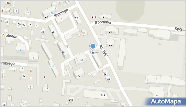 Pleszew, Aleje Wojska Polskiego, 38, mapa Pleszew